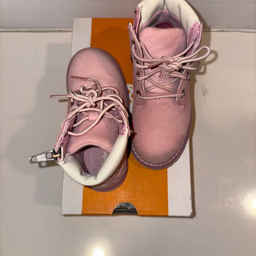 Timberland Pink Boots Classic Design with Padded Collar